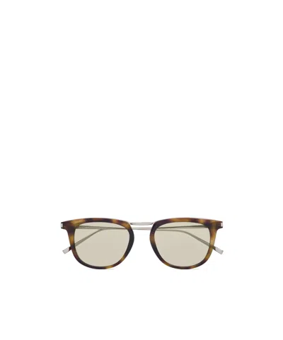 Saint Laurent Sl 753 In Havana Brown/silver/sand