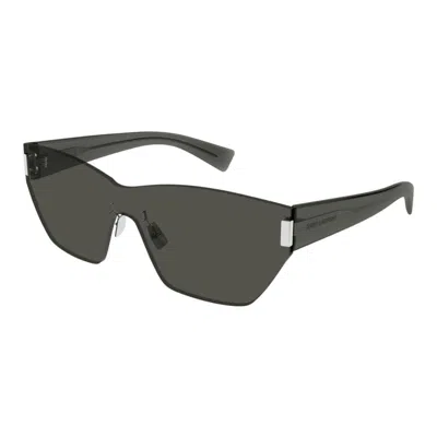 Saint Laurent Sl 755001 Grey Grey Grey In Brown