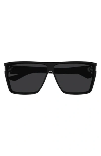 Saint Laurent Sl 756 64mm Oversize Rectangular Sunglasses In Black