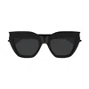 Saint Laurent Black-black-black Recycled Acetate Sunglasses In Black