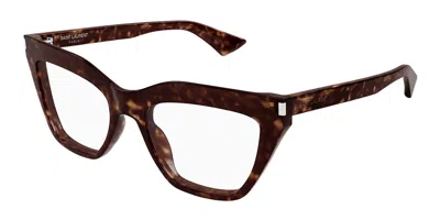 Saint Laurent Sl 760 002 Occhiali Da Vista Tartarugatishell Per Donna (solo Montatura) In Brown