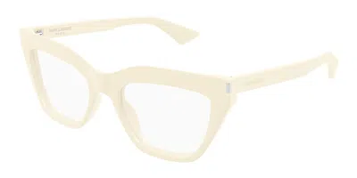 Saint Laurent Sl 760 004 Occhiali Da Vista Bianchi Per Donna (solo Montatura) In Neutral