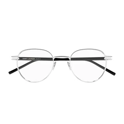 Saint Laurent Sl 781 Linea Corner Angle 001 Silver Crystal Black Eyeglasses