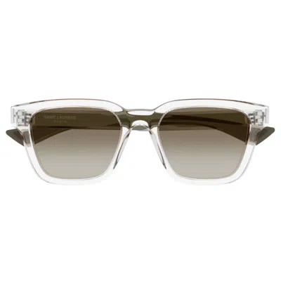 Saint Laurent Sl 790005 Crystal Crystal Green Sunglasses In Transparent