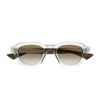 Saint Laurent Sl 791 Linea Corner Angle 003 Crystal Brown Sunglasses