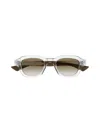 Saint Laurent Crystal-crystal-green Recycled Acetate Sunglasses In Gray