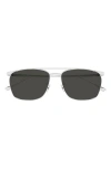 Saint Laurent Sl 796 Vincent 57mm Pilot Sunglasses In Silver
