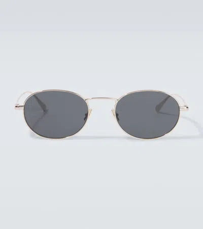 Saint Laurent Sl 799 Oval Sunglasses In Gold