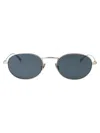 Saint Laurent Silver-silver-blue Metal Sunglasses In Multi