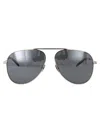 Saint Laurent Silver-silver-silver Metal Sunglasses