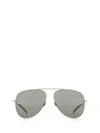 Saint Laurent Metal Frame Sunglasses With Adjustable Nose Pads In Brown