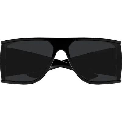 Saint Laurent Sl 806 75mm Oversize Rectangular Sunglasses In Black