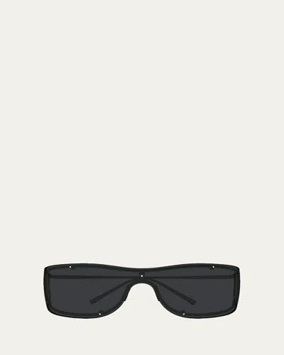 Saint Laurent Sl 807 Rimless Shield Sunglasses In Black
