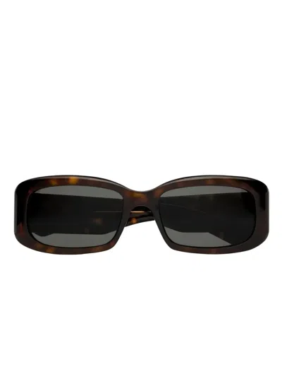 Saint Laurent Sl 809 Tortoiseshell-rectangle Sunglasses In Brown