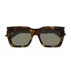 Saint Laurent Sl 810 Linea Corner Angle 003 Havana Green Sunglasses In Brown