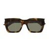 Saint Laurent Sl 810 Linea Corner Angle 003 Havana Green Sunglasses In Brown