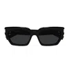 Saint Laurent Sl 826 Page Linea Corner Angle 001 Black Sunglasses In Black