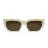 Saint Laurent Sl 826 Page Linea Corner Angle 004 Ivory Brown Sunglasses In White