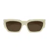 Saint Laurent Sl 826 Page Linea Corner Angle 004 Ivory Brown Sunglasses In White