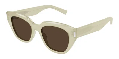 Saint Laurent Sl 827 004 Occhiali Da Sole Bianchi Per Donna In Neutral