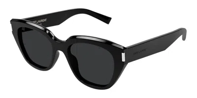 Saint Laurent Sl 827/k Vestibilità Orientale 001 Occhiali Da Sole Neri Per Donna In Black