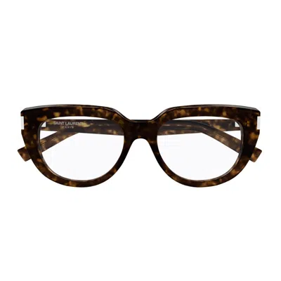 Saint Laurent Sl 828 Linea Corner Angle Eyeglasses In Brown