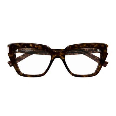 Saint Laurent Sl 829 Linea Corner Angle Eyeglasses In Brown
