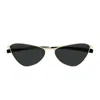 Saint Laurent Sl 830 Linea Sl Logo 002 Gold Black Sunglasses In Gold