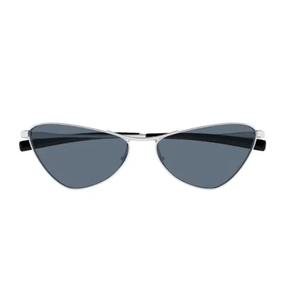 SAINT LAURENT SAINT LAURENT SL 830 LINEA SL LOGO 003 SILVER BLUE SUNGLASSES