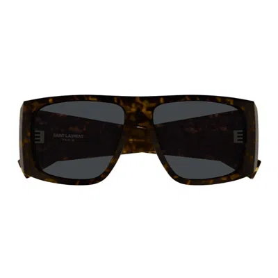 Saint Laurent Sl 832 Linea Sl Logo Sunglasses In Brown
