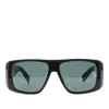 Saint Laurent Mask-frame Acetate Sunglasses In Black