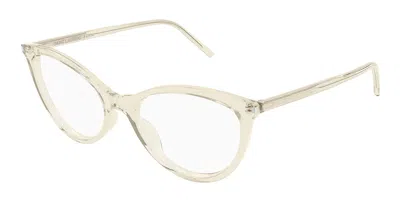 Saint Laurent Sl 833 004 Occhiali Da Vista Gialli Per Donna (solo Montatura) In Metallic