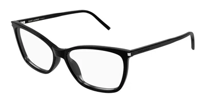 Saint Laurent Sl 834 001 Occhiali Da Vista Neri Per Donna (solo Montatura) In Metallic