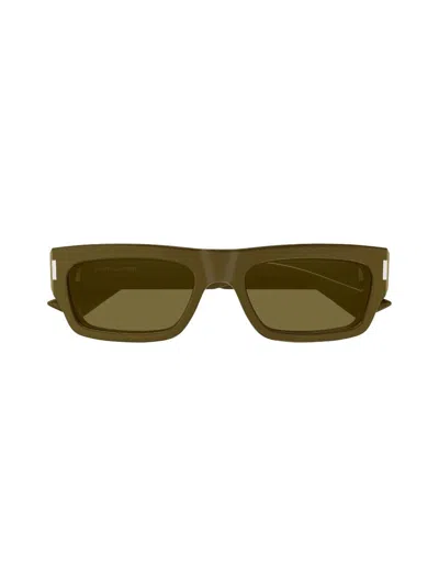 Saint Laurent Sl 837 - Brown/brown 003 Sunglasses In Green