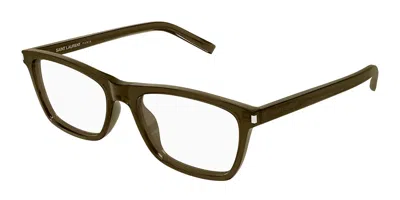 Saint Laurent Sl 841 009 Men's Glasses Brown Size 56 - Free Lenses - Blue Light Block Available In Green