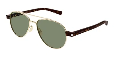 Saint Laurent Sl 843 003 Occhiali Da Sole Oro Per Uomo In Green