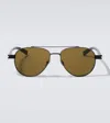 Saint Laurent Aviator-style Gunmetal-tone And Tortoiseshell Acetate Sunglasses In Green