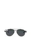 Saint Laurent Metal Frame Sunglasses With Adjustable Nose Pads In Black