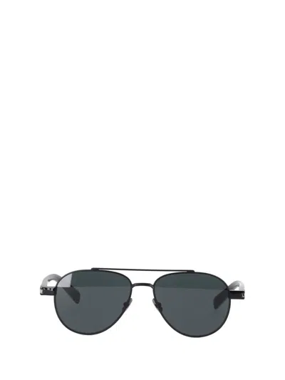 Saint Laurent Metal Frame Sunglasses With Adjustable Nose Pads In Blue