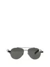 Saint Laurent Pilot Metal Sunglasses Double Bridge In Green