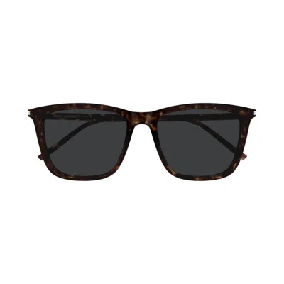 Saint Laurent Sl 851002-havana-havana-grey In Brown