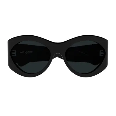 Saint Laurent Sl 854 Linea Sl Logo Sunglasses In Black