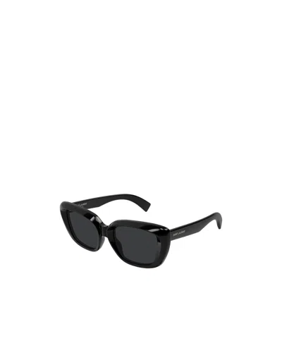 Saint Laurent Sl 857 Rectangle-frame Sunglasses In Gray