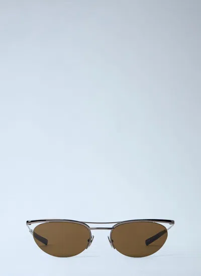 Saint Laurent Sl 862 Oval Frame Sunglasses In Brown