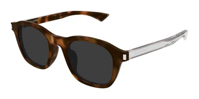 Saint Laurent Sl 880/k Asian Fit 003 Men's Sunglasses Tortoiseshell Size 50 - Free Rx Lenses  - Free Rx Lenses In Brown