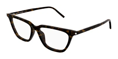 Saint Laurent Sl 889 Sulpice Thin Opt 002 Women's Glasses Tortoiseshell Size 53 - Free Lenses - Blue Light Block A In Burgundy