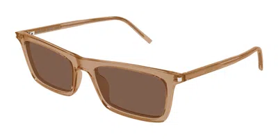 Saint Laurent Sl 890 Betty Thin 005 Men's Sunglasses Brown Size 54 - Free Rx Lenses  - Free Rx Lenses In Red