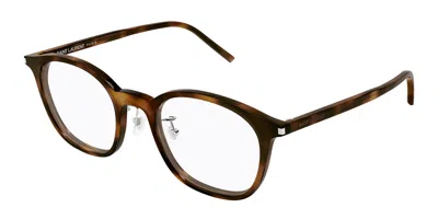 Saint Laurent Sl 893/j Asian Fit 003 Men's Glasses Tortoiseshell Size 51 - Free Lenses - Blue Light Block Availabl In Brown