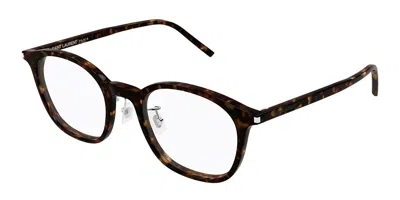 Saint Laurent Sl 893/j Asian Fit 002 Men's Glasses Tortoiseshell Size 51 - Free Lenses - Blue Light Block Availabl In Brown