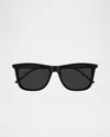 Saint Laurent 56mm Rectangular Sunglasses In Black